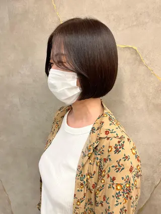 ショート カラー ヘアアレンジ ボブ｜韓国｜美髪矯正 ｜amika🌙のヘアスタイル