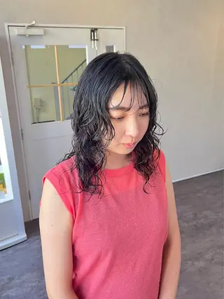 セミロング パーマ 透明感style 🌿 ASUKAのヘアスタイル