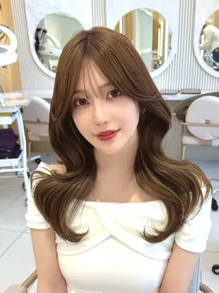 セミロング レイヤー/顔周り /韓国ヘア/TAKUのヘアスタイル