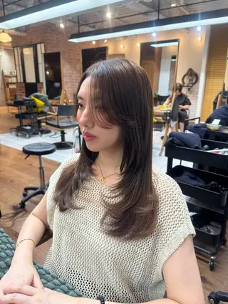 ロング ボブ×レイヤーカット 艶髪🇰🇷中山蓮のヘアスタイル