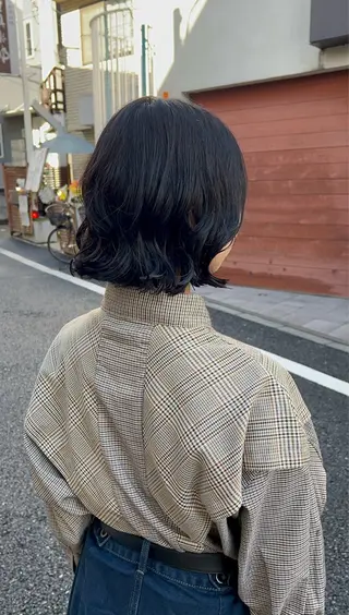 ミディアム パーマ コテ巻き風パーマ SHONOのヘアスタイル