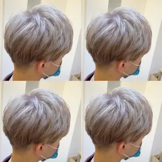 ショート カラー メンズ 金島 青のヘアスタイル