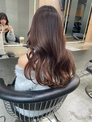 セミロング 縮毛矯正 髪質改善 韓国風レイヤー 吉田のヘアスタイル