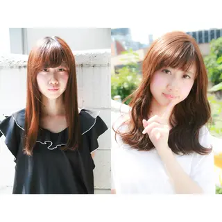 セミロング 髪質改善縮毛矯正 専門店のヘアスタイル