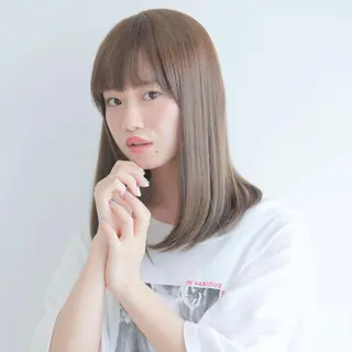 セミロング カラー パーマ ヘアアレンジ 【公式】amble luxe池袋東口🩷のヘアスタイル