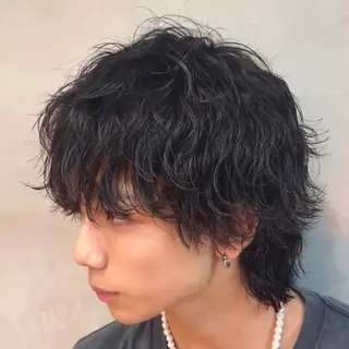 ミディアム パーマ ヘアアレンジ メンズ fifth 石川 凪のヘアスタイル
