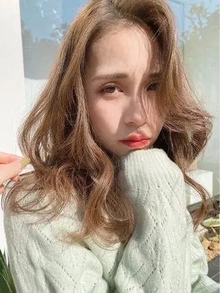 セミロング カラー ヘアアレンジ マツエク・マツパ 透明感カラー🫧ヘア セット🫧松本菜月の眉毛・アイブロウイメージ