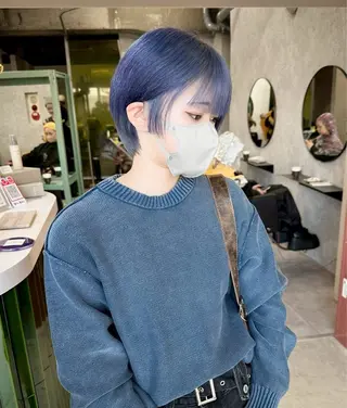 ショート カラー ホワイトカラー/梅田 デザインカラー/しんのヘアスタイル