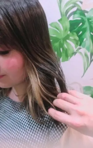 ロング カラー パーマ ヘアアレンジ チビ編み込みエクステ シールEXどぅ〜すのヘアスタイル