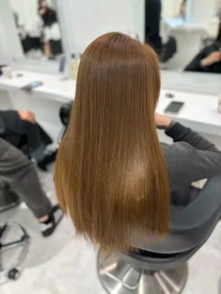 ロング カラー 流行りの透明感カラー ×縮毛矯正🤍ユウのヘアスタイル