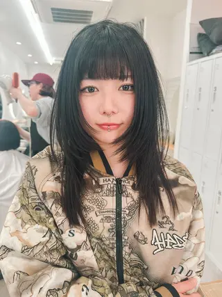 カラー セミロング レイヤー/ウルフ/ ハッシュカット/ダイのヘアスタイル