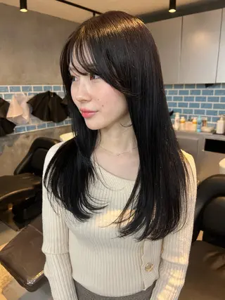 セミロング カラー 似合わせカット✂︎ りょお🫧のヘアスタイル