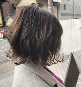 ミディアム カラー パーマ ヘアアレンジ パーソナルカラー☆ 永尾拓也のヘアスタイル