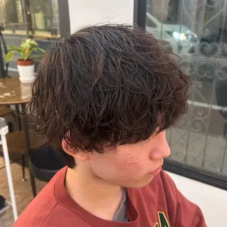 パーマ メンズ ボブ／艶カラー ❣️マナミのヘアスタイル