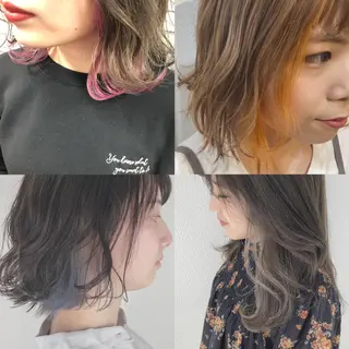 ミディアム カラー ヘアアレンジ cherir髪質改善 パーソナルカラー診断のヘアスタイル