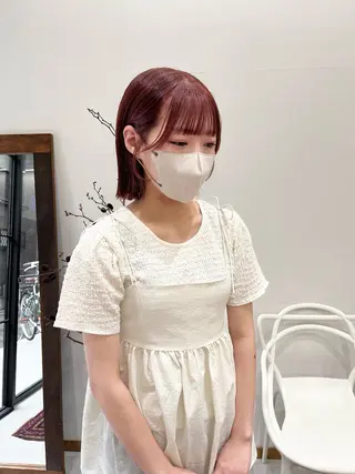 ショート カラー ヘアアレンジ ena/ブリーチなし 透明感・レイヤー🎀のヘアスタイル