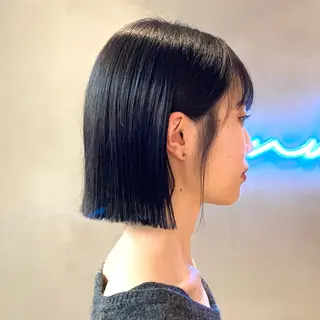 ショート ボブ縮毛矯正 韓国レイヤーRINAのヘアスタイル