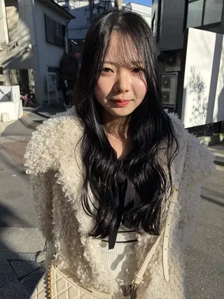 セミロング カラー 赤み消しカラー/ ナチュラル/トモキのヘアスタイル