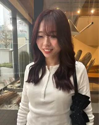 セミロング カラー 福田 涼香のヘアスタイル