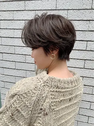 ショート 縮毛矯正/レイヤー 韓国/顔まわり/夢音のヘアスタイル