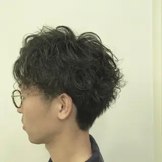ショート カラー パーマ メンズ ニュアンスパーマ/ レイヤー/茶屋町のヘアスタイル