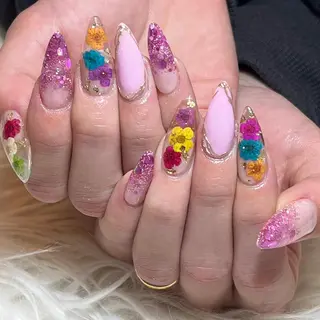 セミロング ネイル Feel ‪‪☺︎‬Yuriaのネイルデザイン