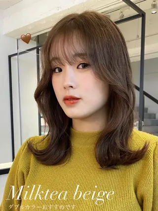 ミディアム レイヤーカット カノン🩷のヘアスタイル
