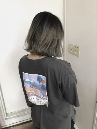 ミディアム カラー パーマ 三輪 太一のヘアスタイル