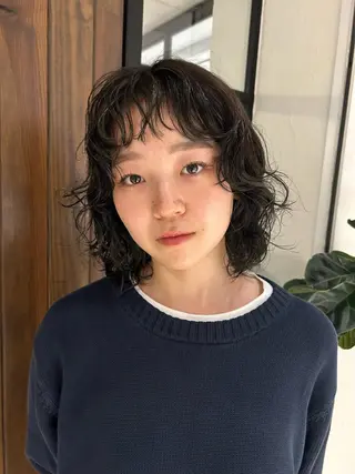 ミディアム パーマ カラーリスト IKUHOのヘアスタイル