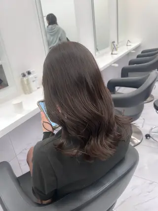 ロング カラー パーマ ヘアアレンジ メンズ キッズ ブリーチなしカラー/ ブラウン/レイヤーのヘアスタイル