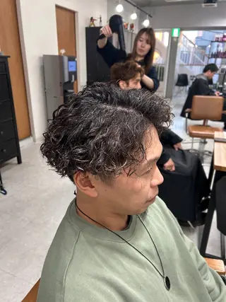 ロング パーマ カズキ🌼曲がる 縮毛矯正のヘアスタイル