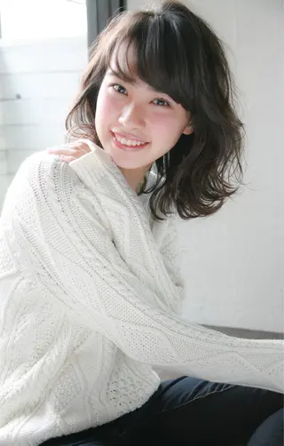 ミディアム セミロング 髪質改善縮毛矯正 専門店のヘアスタイル