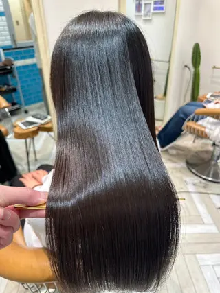 ロング カラー パーマ 絶対垢抜けレイヤー/ 透明感カラーリョウヤのヘアスタイル