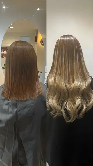 セミロング 野村 奈里亜のヘアスタイル