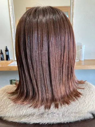 ミディアム カラー 三島 有佳里のヘアスタイル