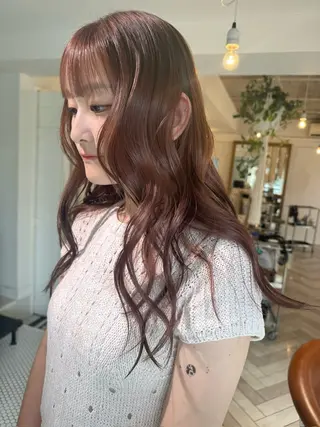 カラー ブリーチカラー🎀 韓国風/寺門美優のヘアスタイル