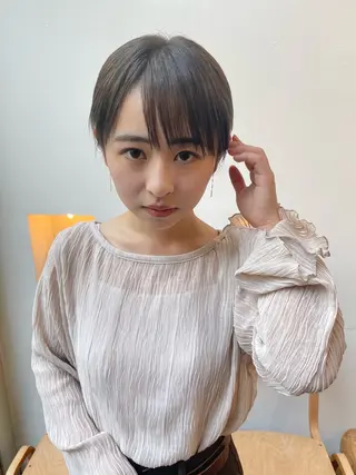 ショート カラー 抜け感ボブ×パーマ |kazaneのヘアスタイル