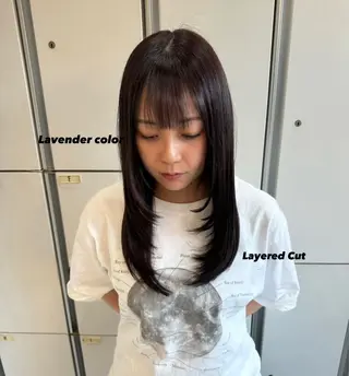 ロング カラー ブリーチなしwカラー /艶カラー/oukaのヘアスタイル