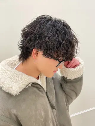 ショート カラー パーマ ヘアアレンジ メンズ 亀井隆汰/メンズ専門 パーマ特化美容師のヘアスタイル
