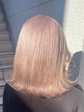 セミロング カラー 🍎究極の ミルクティー🍎リオのヘアスタイル