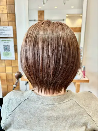 ショート カラー 秋山知穂🧸縮毛矯正 ショート新越谷南越谷のヘアスタイル
