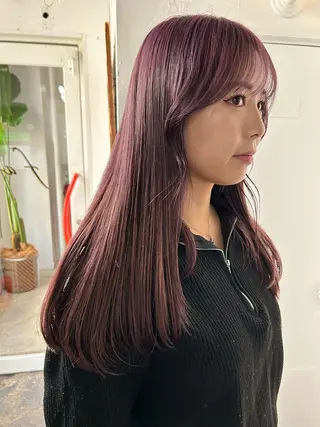 ロング カラー maho/垢抜け カラーパーマメイクのヘアスタイル