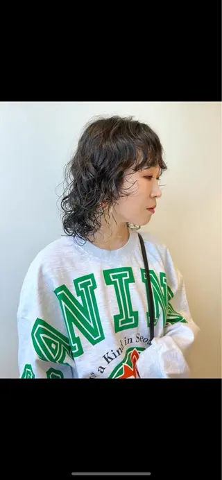 ミディアム パーマ nono/パーマ /顔まわりカット🐈のヘアスタイル