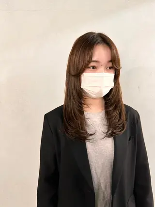 セミロング カラー パーマ ヘアアレンジ メンズ キッズ #tag 稗田綾加のヘアスタイル