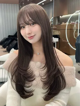 ロング 韓国レイヤー ☁️🫧森ハリス誠一のヘアスタイル