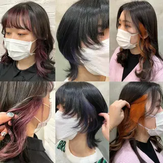 セミロング カラー ヘアアレンジ 【ピンク/韓国ヘア/ ヘアセット】亜海のヘアスタイル