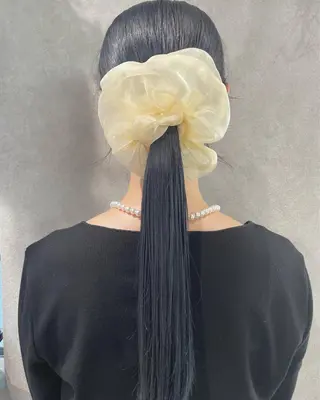 ロング カラー ヘアアレンジ トレンドレイヤー カット/mihoのヘアスタイル