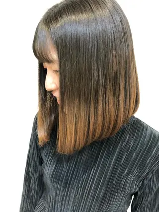 ミディアム カラー パーマ ヘアアレンジ ❣️倉敷❣️美髪 カラー能登一成のヘアスタイル