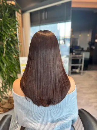 セミロング 韓国艶髪/透明感 カラー/ひなののヘアスタイル