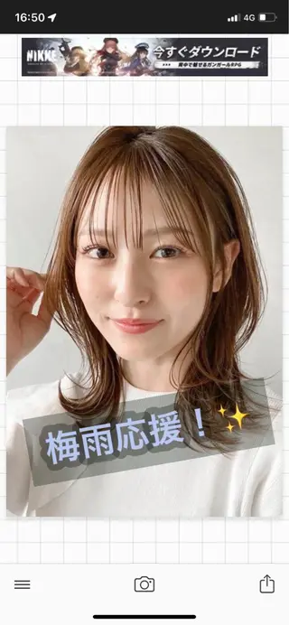 ミディアム 酸性ストレート/ブリ ーチなしWカラー河本のヘアスタイル